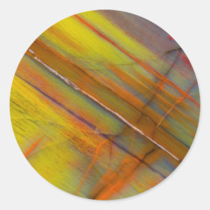 Yellow Petrified Wood Classic Round Sticker