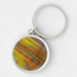 Yellow Petrified Wood Key Ring