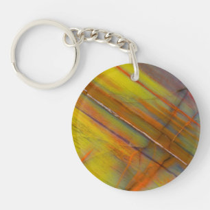 Yellow Petrified Wood Key Ring