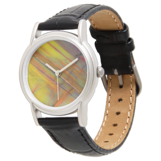 Yellow Petrified Wood Watch (Angled)