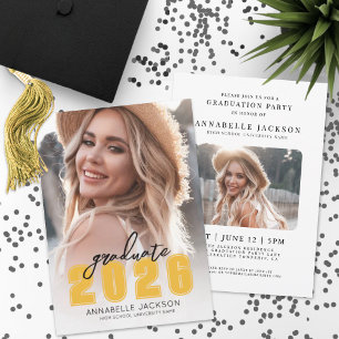 Yellow Photo Graduation Invitation