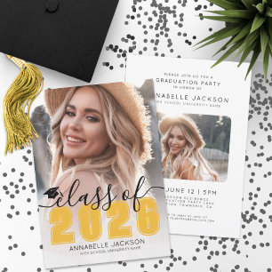 Yellow Photo Graduation Party Invitation