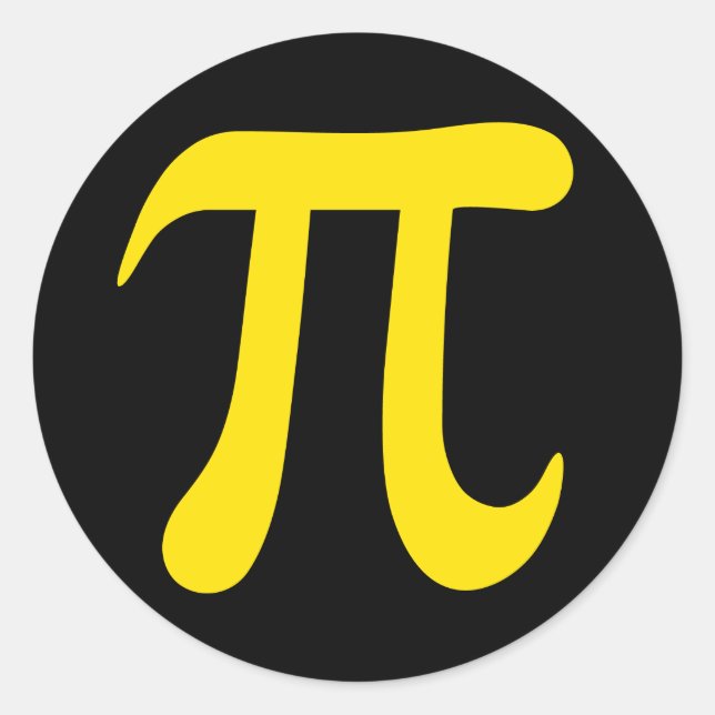 Yellow pi mathematical symbol on black stickers (Front)