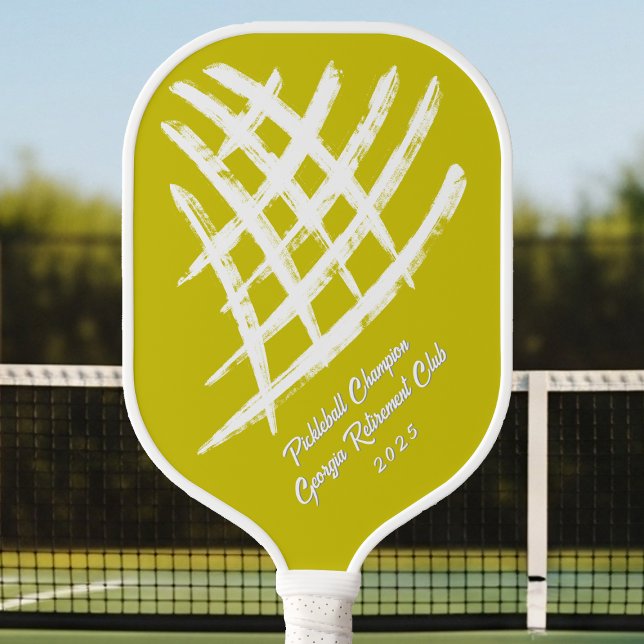 Yellow pickleball champion trophy paddle (Creator Uploaded)