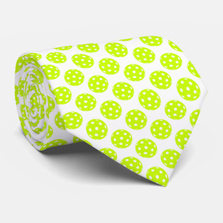 Yellow Pickleball Pattern Neck Tie