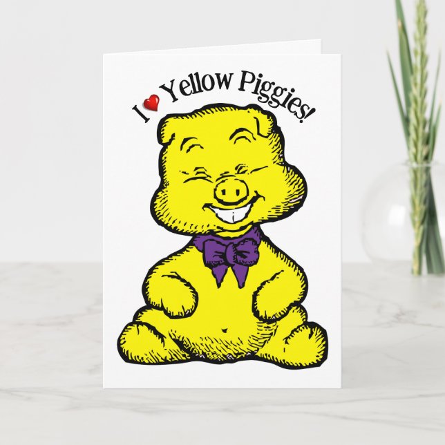 Yellow Pig Day Card (Front)