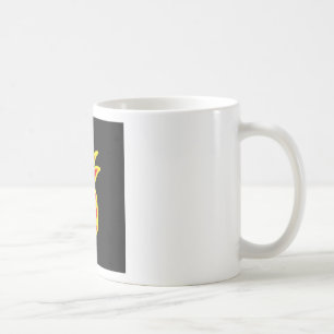Yellow Pine Apple in Black Coffee Mug