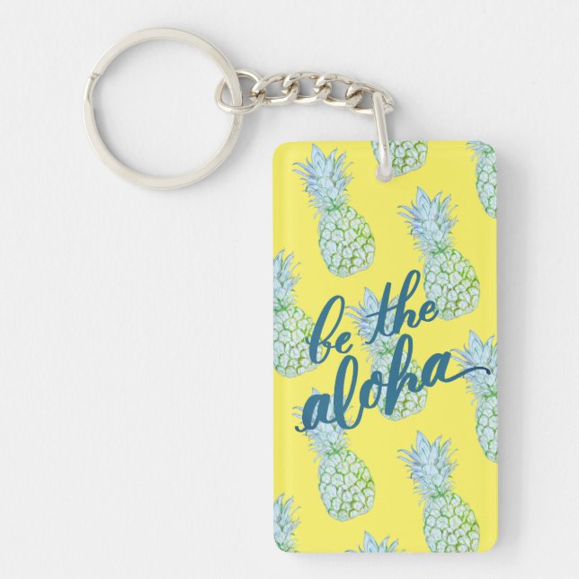 Yellow Pineapple Aloha Keychain (Front)