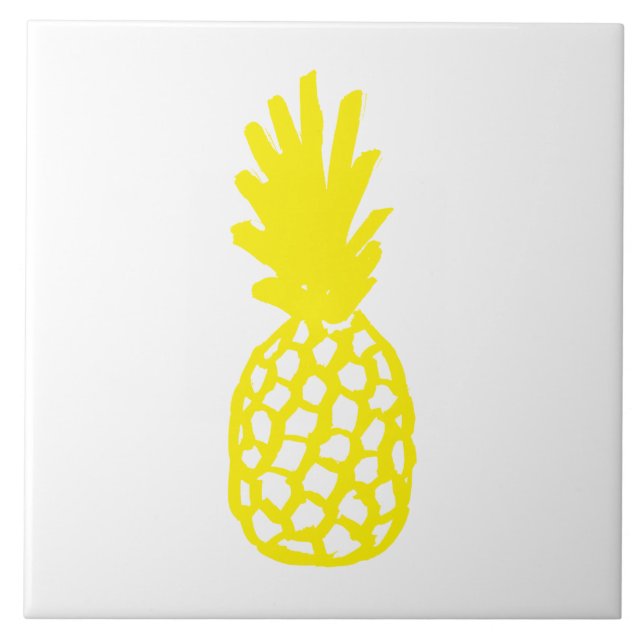 Yellow Pineapple Ceramic Tile (Front)
