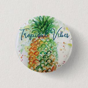 Yellow Pineapple Fruit Beachy Tropical Vibes 3 Cm Round Badge