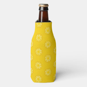 Yellow Pineapple Slices Pattern Bottle Cooler