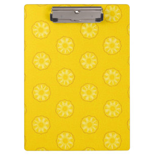 Yellow Pineapple Slices Pattern Clipboard