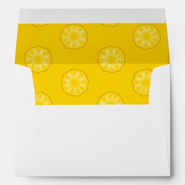 Yellow Pineapple Slices Pattern Envelopes (Back (Bottom))