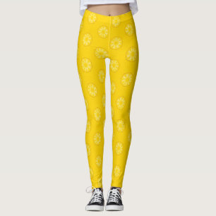 Yellow Pineapple Slices Pattern Leggings