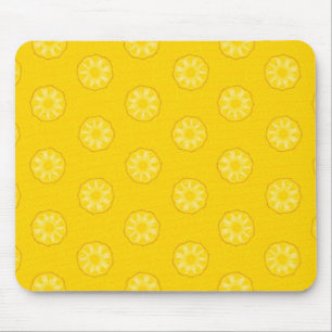 Yellow Pineapple Slices Pattern Mouse Pad