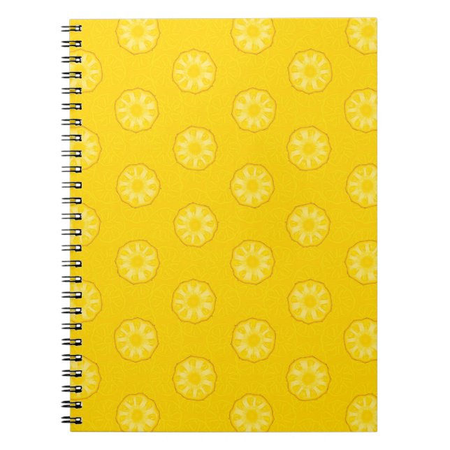 Yellow Pineapple Slices Pattern Notebook (Front)