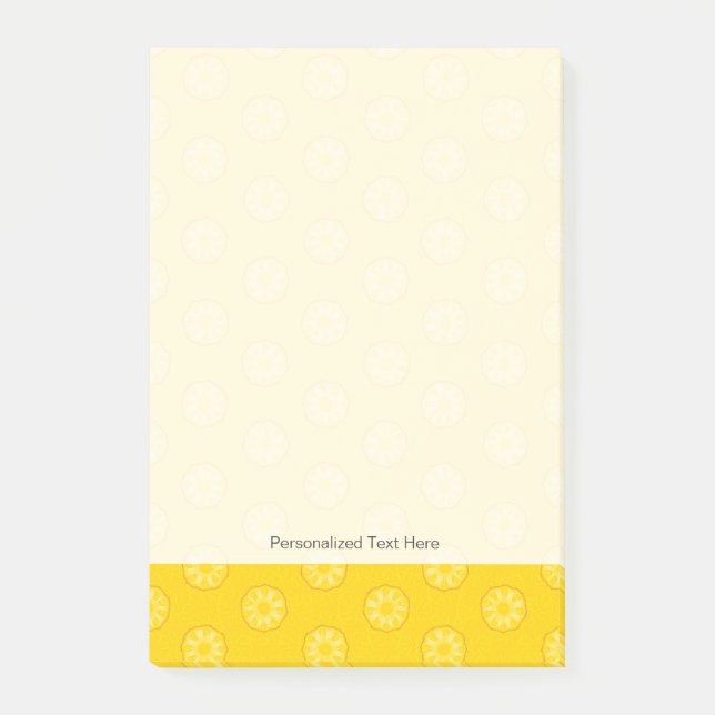 Yellow Pineapple Slices Pattern Post-it Notes (Front)
