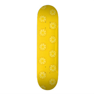 Yellow Pineapple Slices Pattern Skateboard