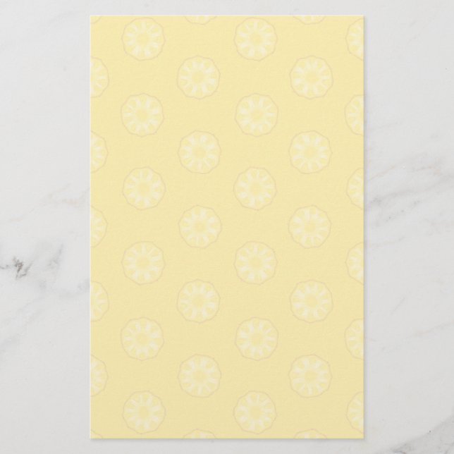Yellow Pineapple Slices Pattern Stationery (Front)