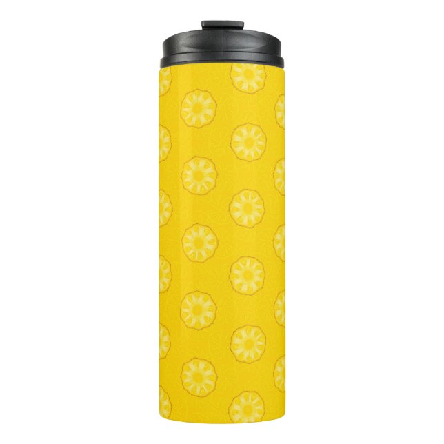 Yellow Pineapple Slices Pattern Thermal Tumbler (Front)