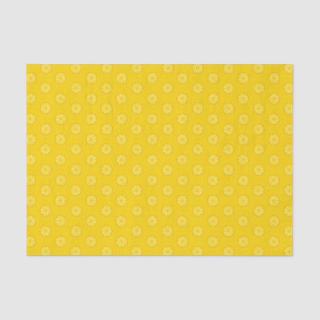 Yellow Pineapple Slices Pattern Tissue Paper (Front)