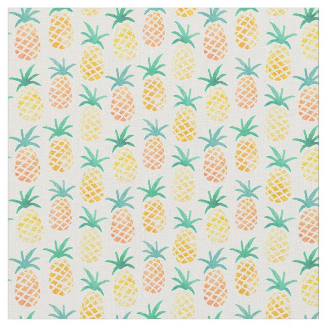 Yellow Pineapples Pattern Fabric (Close Up)