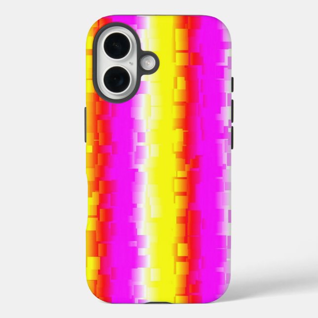 yellow pink abstract rainbow pattern Case-Mate iPhone case (Back)