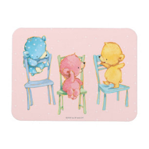 Yellow, Pink, and Blue Bears on Chairs Magnet