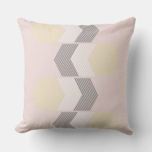 yellow,  pink and Gray Geometric Cushion