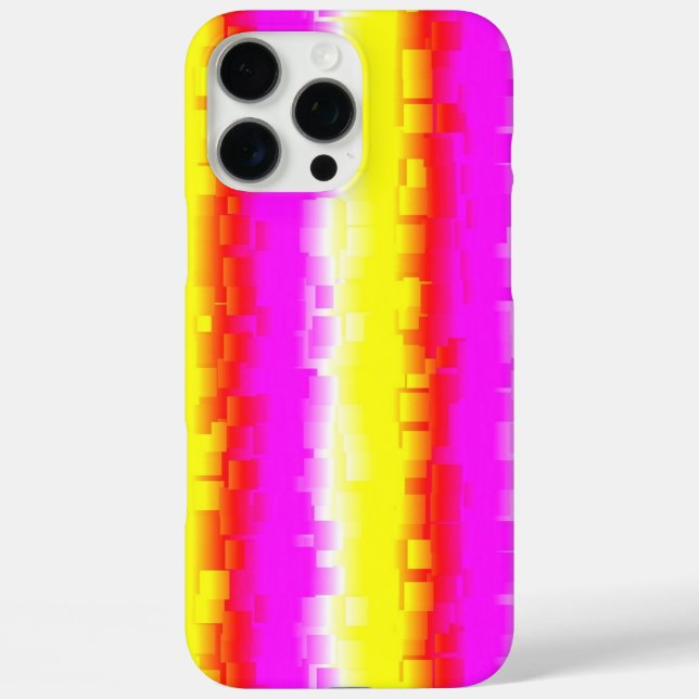 Yellow Pink Artdeco Rainbow Stripes Case-Mate iPhone Case (Back)