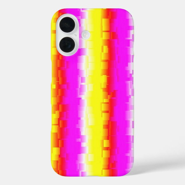 Yellow Pink Artdeco Rainbow Stripes Case-Mate iPhone Case (Back)