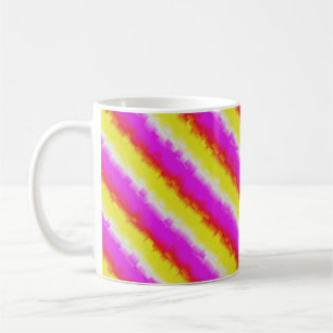 Yellow Pink Artdeco Rainbow Stripes Coffee Mug