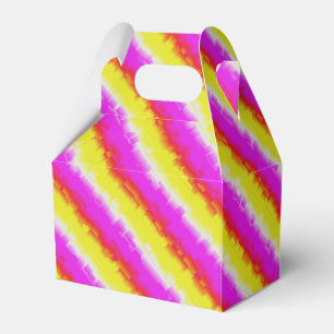 Yellow Pink Artdeco Rainbow Stripes Favour Box