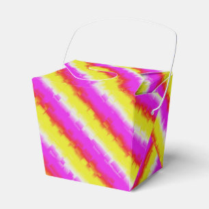 Yellow Pink Artdeco Rainbow Stripes Favour Box