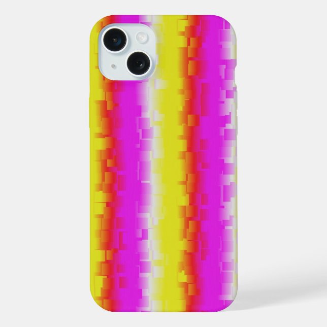 Yellow Pink Artdeco Rainbow Stripes iPhone Case (Back)
