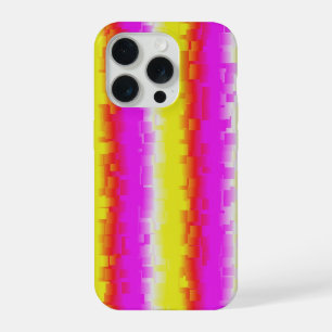Yellow Pink Artdeco Rainbow Stripes iPhone 15 Pro Case