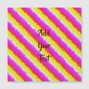Yellow Pink Artdeco Rainbow Stripes magnetic card