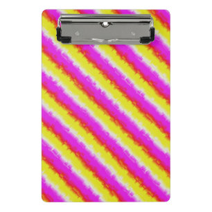 Yellow Pink Artdeco Rainbow Stripes Mini Clipboard