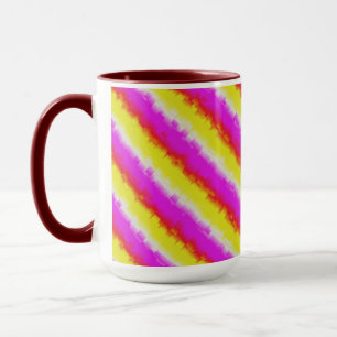 Yellow Pink Artdeco Rainbow Stripes Mug