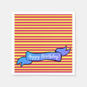 Yellow & Pink Birthday  Napkins