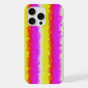 Yellow Pink Broken Glass Rainbow Stripes iPhone 15 Pro Max Case