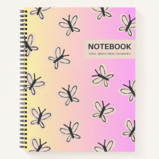 Yellow pink Butterflies Notebook