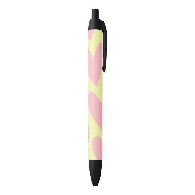 Yellow Pink Cute Simple Heart Y2K Pattern  Black Ink Pen (Bottom (Vertical))
