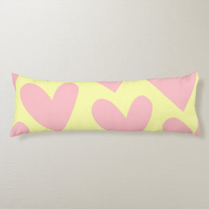Yellow Pink Cute Simple Heart Y2K Pattern Body Cushion