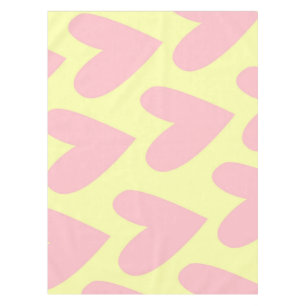 Yellow Pink Cute Simple Heart Y2K Pattern  Tablecloth