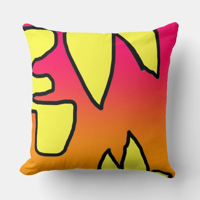  Yellow Pink Embellished  Cushion (Front)