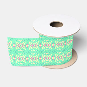 Yellow Pink Green Cross Deco Pattern Party Gift Satin Ribbon