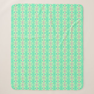 Yellow Pink Green Cross Deco Pattern Warm Baby Sherpa Blanket