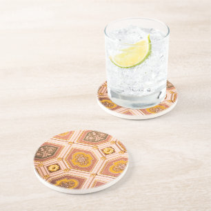 Yellow Pink Hungarian Architecture Coaster