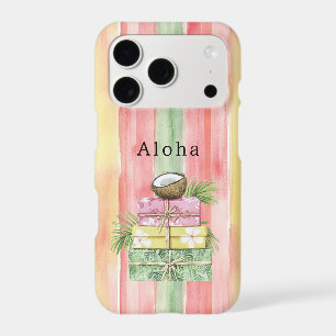 Yellow Pink Mint Stripes Coconut Tropical Floral